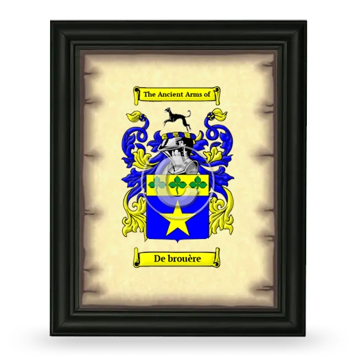 De brouère Coat of Arms Framed - Black